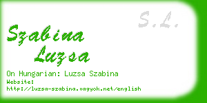 szabina luzsa business card